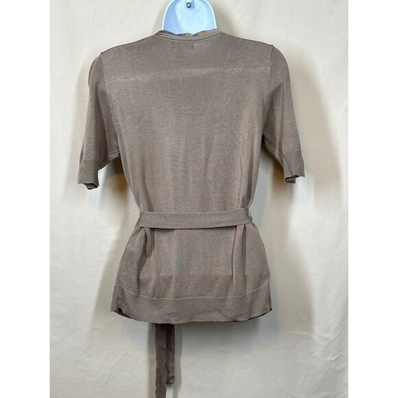 NEWYORK&CO Y2K Streetwear Fall Office Cocktail Faux 2pc Silk Shirt w Cardigan XS - Picture 6 of 16